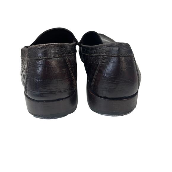 Vintage Cole Haan Country Croc Embossed Dark Brown Leather Loafers Mens 13.5 main image 7